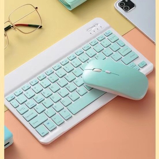 Compatible with Apple   Color Macaron Ultra-Thin Wireless Keyboard And Mouse