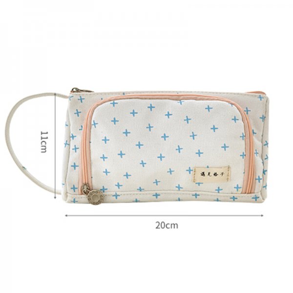 Korean Style Simple Candy Color Student Canvas Large-capacity Pencil Case