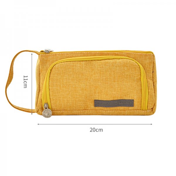 Korean Style Simple Candy Color Student Canvas Large-capacity Pencil Case