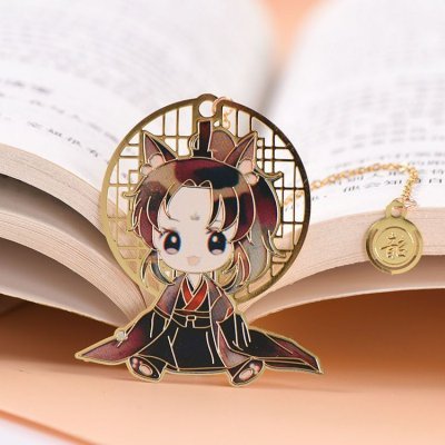 Anime Peripheral Metal Cartoon Hollowed Out Tassel Bookmark