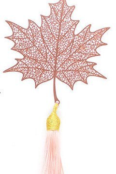 Metal Creative Paper Pattern Hollow Plating Maple Leaf Tassel Apricot Leaf Bookmark